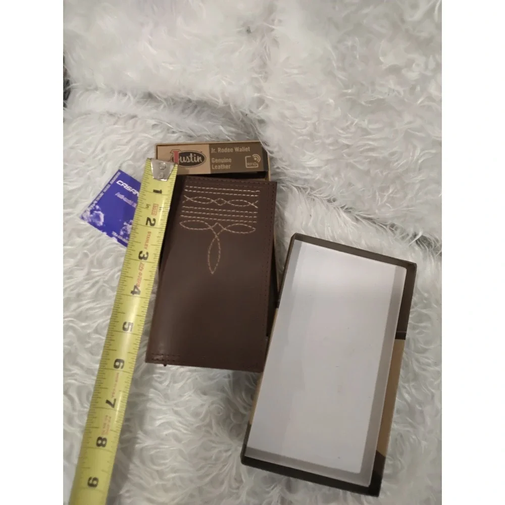 Justin Jr Rodeo Wallet Genuine Leather Brown‎ Western Stitching RFID